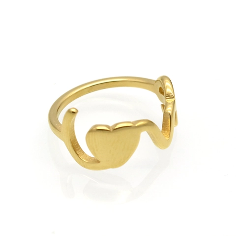 Anello Love Heart in Acciaio Inossidabile 316L Minimalista per Donna Uomo Coppia Gioielli di Moda con Design a Lettere