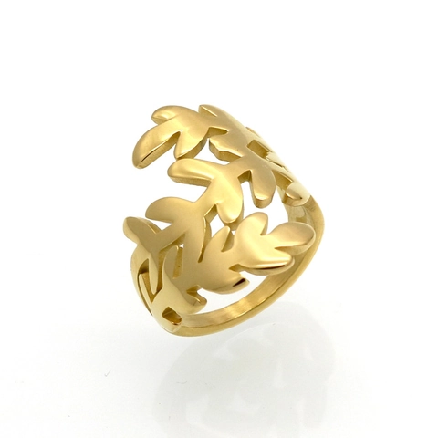 Anello Ramo Foglia Ulivo Cavo Acciaio Inossidabile Minimalista Colore Oro Argento Gioielli Romantici Per Donne