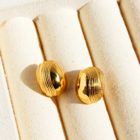 Orecchini A Lobo Chicco D'oro Retrò Per Donna Con Perno In Argento 925 Ottone Geometrico Minimalista