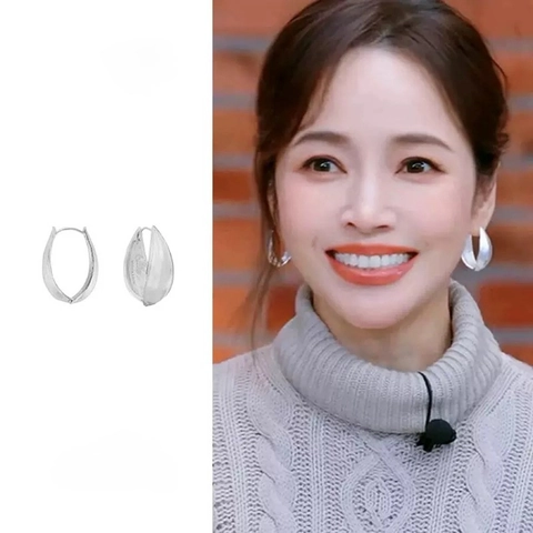 Orecchini Huggie in Ottone Placcato Oro Argento Minimalista Trama a Coste Pendenti a Foglia per Gioielli da Donna alla Moda