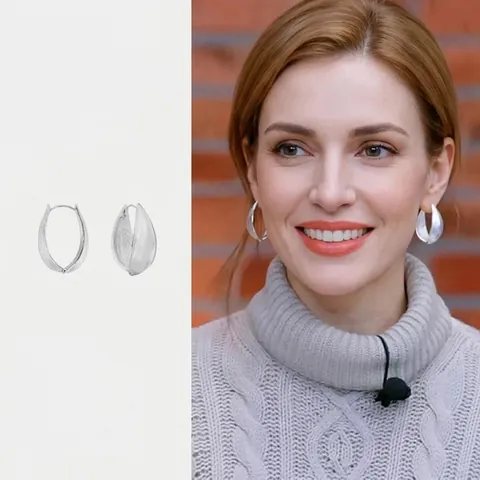 Minimalistische Messing Vergoldet Versilbert Samenkapsel Huggie Ohrringe Gerippte Textur Blatt Tropfen Ohrringe Für Damen Mode Schmuck