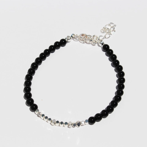 Collana Di Perline In Onice Nero E Ottone Per Donna Perline Metalliche Irregolari Giuntate Gioielli Artigianali Retro