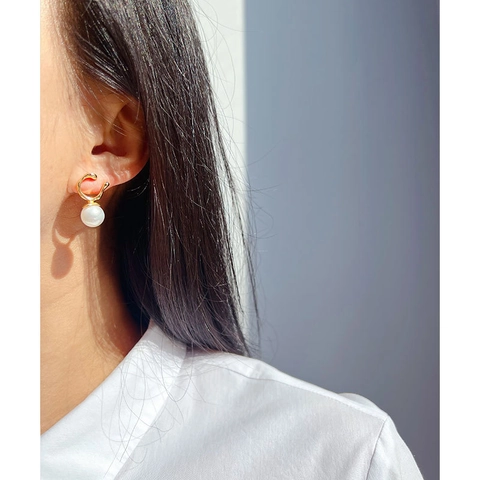 Orecchini A Perno In Ottone Geometrici Irregolari Con Künstliche Perle Mabe Finte E Zircone Gioielli Minimalisti Eleganti Da Donna