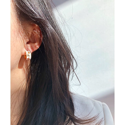 Orecchini A Cerchio In Ottone Con Fiori Di Tulipano In Smalto E Perno In Argento Stile Retrò Francese Da Donna