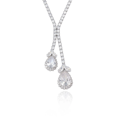 Joyas De Tulipán De Circón Collar Y Pendientes Acero De Titanio Brillante Circonita Cúbica Elegantes Para Fiesta Y Boda