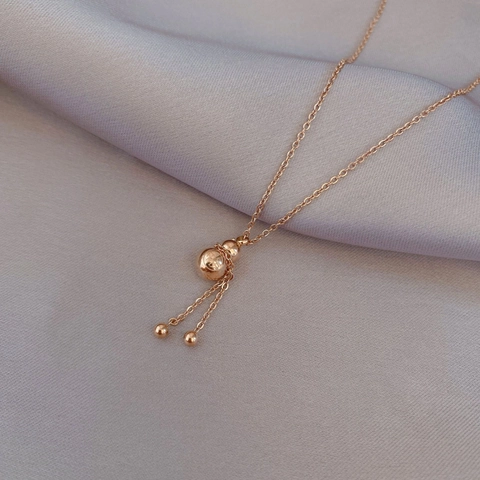 Calabash Pendant Necklace Titanium Steel 18K Gold Plated Tassel Lucky Gourd Minimalism Niche Design Women