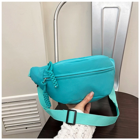 Borsa Da Petto In Nylon Da Donna Marsupio Versatile Con Tracolla Regolabile E Tirante Intrecciato Borsa Sportiva Casual