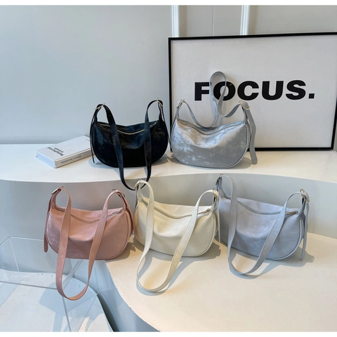 Bolso Hobo de Cuero PU Vintage para Mujer de Gran Capacidad Estilo Coreano Bolso de Hombro Cruzado de Cuero Suave de Color Sólido