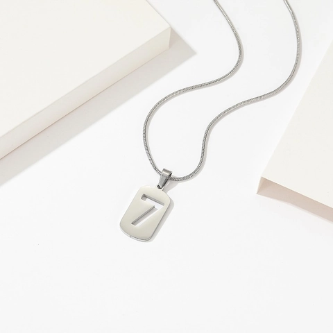 Collana Con Pendente Numero 7 Titanio Acciaio Inossidabile Retro Minimalista Stile Giapponese Coreano Catena Serpente Donna