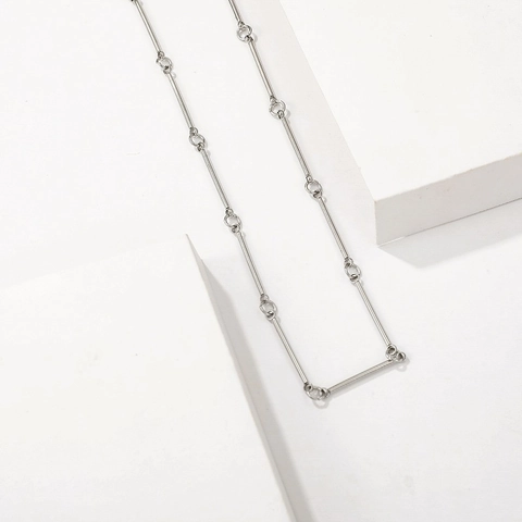 Collana A Maglie In Barra Di Acciaio Inossidabile Minimalista Catena Da Clavicvola Geometrica Per Donne Gioielli
