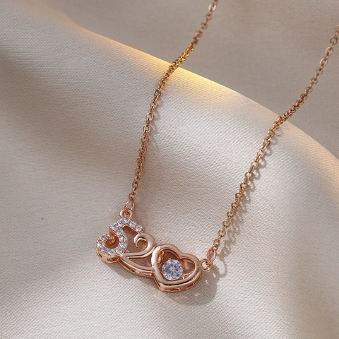 Collar Con Colgante De Corazón De Acero De Titanio Circonita Móvil Joyería Romántica Para Mujer