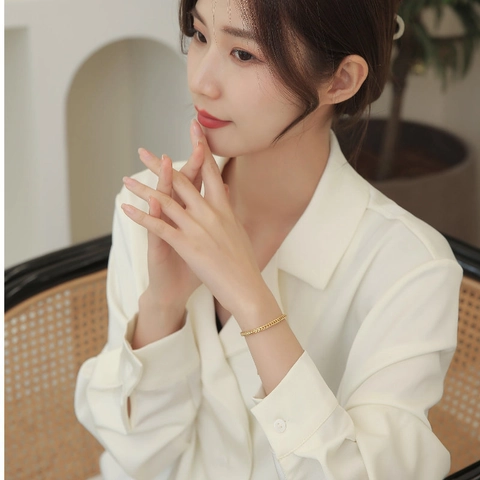 Gold Plated Wheat Ear Pattern Bracelet Adjustable Slider Clasp Minimalist Trendy Jewelry For Women