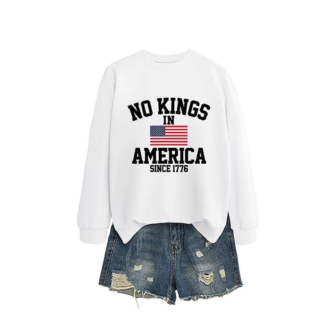 Sweatshirt Femme Pull Top Mélange Coton Polyester Col Rond Manches Longues Streetwear Américain Retro Vintage Imprimé Graphique