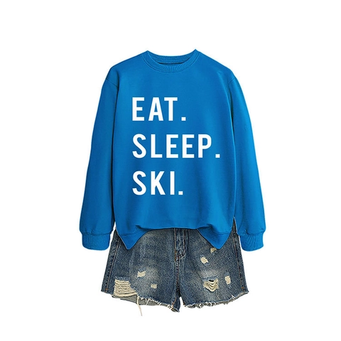 Women Casual Letter Print Sweatshirt Loose Fit Crew Neck Long Sleeve Pullover Autumn Winter Sports Fashion Slogan Top