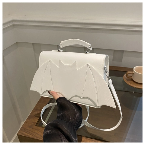 Borsa da Donna Gotica a Forma di Pipistrello in Pelle PU Piccola Borsa a Tracolla Divertente Borsa a Spalla per Festa di Halloween Con Cinghia Regolabile