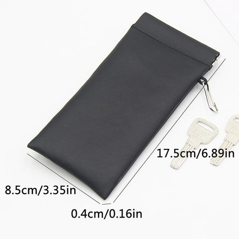 Portable PU Leather Glasses Case Sunglasses Pouch Squeeze Top Self Closing Bag With Metal Hook Soft Eye Wear Storage Bag