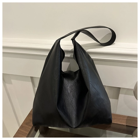 Damen Tote Bag Mit Großer Kapazität PU Leder Minimalistisch Retro Hobo Schultertasche Für Den Täglichen Weg Zur Arbeit