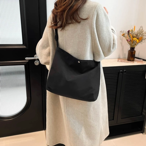 Women Large Capacity Shoulder Tote Bag Suede Fabric Minimalist Hobo Bag With Knotted Strap Casual Daily Commute Bag