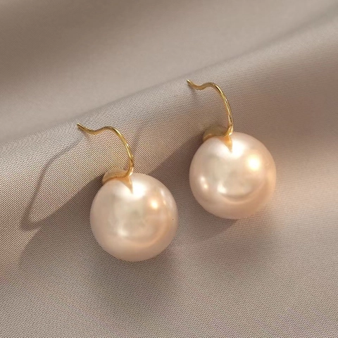 Orecchini Pendenti Con Künstliche Perle Semplici Metallo Di Rame Künstliche Perle Di Imitazione Rotonde Temperamento Elegante Design Moda