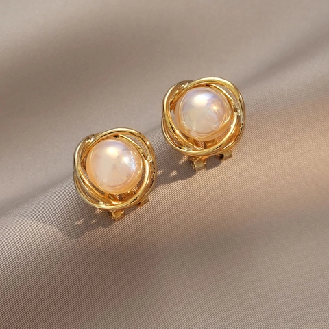 Mermaid Artificial Pearl Earrings With 925 Sterling Silver Earring Post Copper Wire Wrapped Rhinestone Jewelry For Women