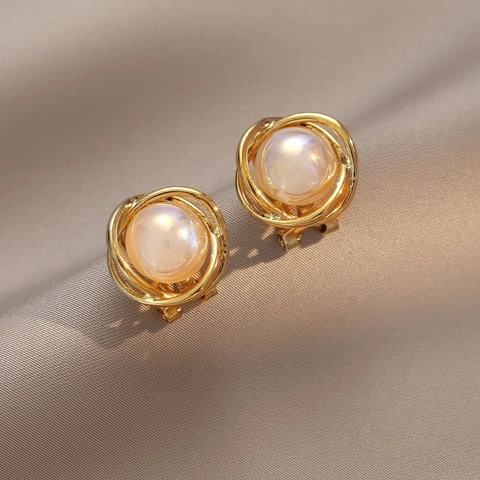Mermaid Artificial Pearl Earrings With 925 Sterling Silver Earring Post Copper Wire Wrapped Rhinestone Jewelry For Women