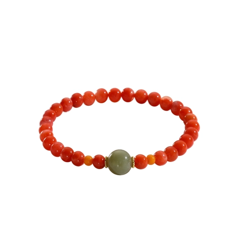 Pulsera De Cuentas De Agata Roja Del Sur Natural Jade Hetian Estilo Etnico Joyeria Plata De Ley S925 Mujer