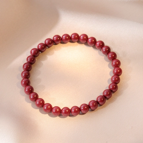 Vintage Zinnober Perlenarmband Natur Purpur Gold Rot Sand Ethnischen Stil Schmuck Geschenk Für Frauen
