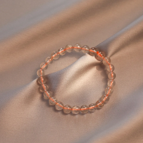 Natürlicher Gold Rutilquarz Perlenarmband Für Damen Herren Retro Gelber Kristall Heilstein Elastisches Armband Schmuck Geschenk