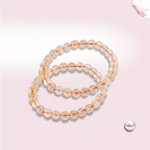 Natürlicher Gold Rutilquarz Perlenarmband Für Damen Herren Retro Gelber Kristall Heilstein Elastisches Armband Schmuck Geschenk