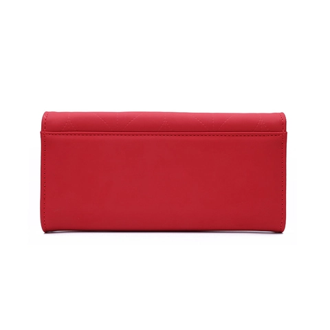 Elegante Portafoglio Lungo da Donna in Pelle PU Stile Coreano Fibbia a Foglia Clutch Pieghevole Porta Carte e Soldi per Donna