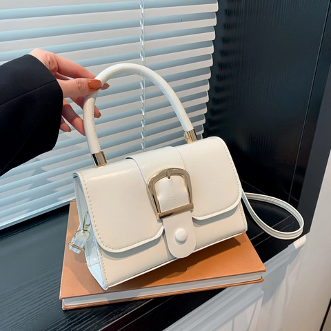 Borsa A Mano Vintage Da Donna In Pelle PU Lucida Borsa A Tracolla Retrò Con Fibbia Dorata E Tracolla Regolabile Fashion