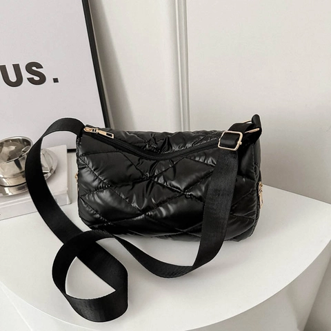Modische Gesteppte Puffer Umhängetasche Leicht Gekoppeltes Nylon Schultertasche Für Damen Lässig