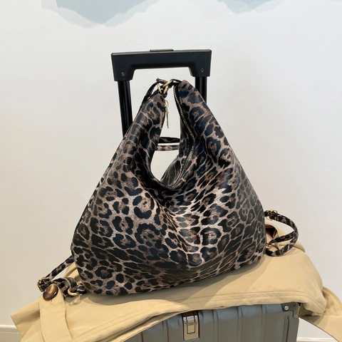 Borsa Tote Grande Capacità Leopardata per Donna Borsa Hobo a Tracolla in Pelle PU Con Tracolla Regolabile Borsa a Mano Casual