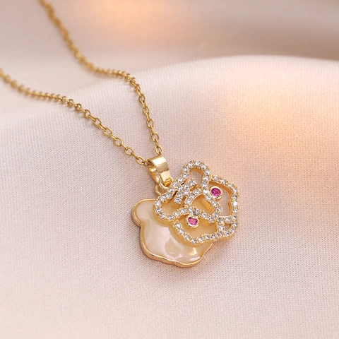 Collana Con Ciondolo Tigre In Acciaio Al Titanio Placcato Oro A Strati Con Strass In Zircone Stile Coreano Gioielli Zodiacali