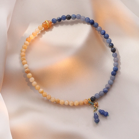 Bracciale Con Perline A Doppio Strato Agata Naturale Alashan Ciondolo A Zucca Gioielli In Stile Cinese Etnico Vintage Da Donna