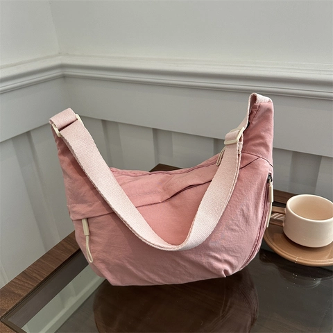 Borsa a Spalla da Donna Minimalista in PU Grande Capacità Tracolla Regolabile Borsa Hobo a Mezzaluna Casual Quotidiana