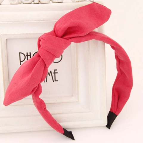 Koreanische Mode Stoff Schleife Hasenohren Haarreif Damen Süße Wildleder-Optik Minimalistisch Einfarbig Haarschmuck Haarband