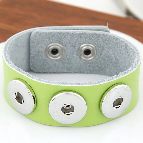 Punk Leder Armband Legierung Druckknopf Verstellbar Retro Mode Unisex Armreif