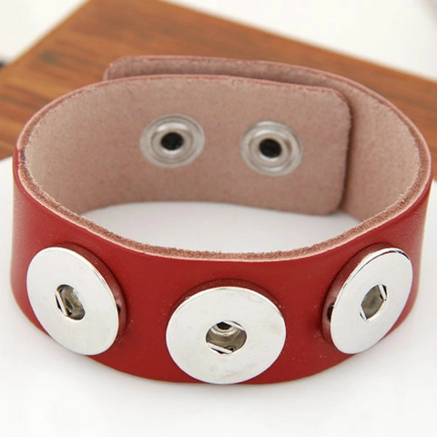Punk Leder Armband Legierung Druckknopf Verstellbar Retro Mode Unisex Armreif