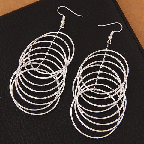 Legierung Hängeohrringe Mehrlagiges Blatt Geometrische Quaste Böhmischen Vintage Stil Modeschmuck Für Damen