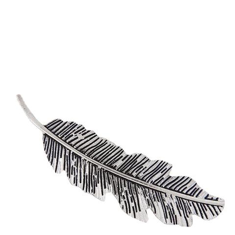 Elegant Metal Feather Hair Clip Vintage Alloy Rhinestone Hair Accessories For Women Party Wedding Hair Decoration