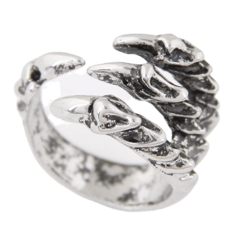 Retro Dragon Claw Adjustable Open Ring Alloy Vintage Punk Gothic Style Jewelry For Men Women Fashion Gift