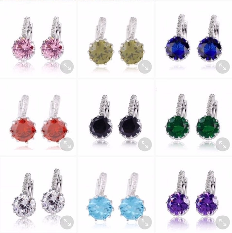 Orecchini A Monachella Zirconia Cubica Lega Rhinestone Elegante Geometrico Rotondo Quadrato Gioielli Donna
