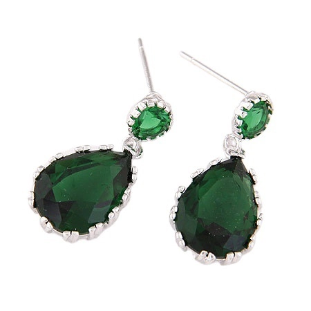Eleganti Orecchini a Bottone in Zirconia a Goccia in Rame Placcato Oro per Donna Gioielli di Cristallo Vintage con Taglio a Pera per Matrimonio Festa Regalo