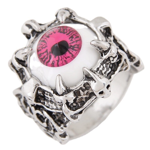 Gothic Eyeball Ring Vintage Silver Color Alloy Claw Skull Punk Rock Hip Hop Jewelry Accessory For Women Men