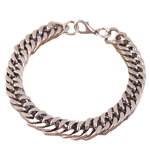 Bracciale A Catena Cubana Robusto Per Uomo E Donna Lega Strass Hip Hop Punk Multistrato Gioielli Geometrici