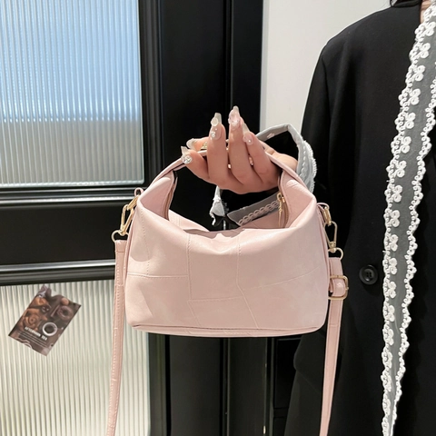 Borsa A Mano Da Donna In Pelle PU Patchwork Geometrico Borsa A Tracolla Alla Moda Borsa A Spalla Con Manico