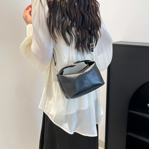 Borsa a Tracolla da Donna in Pelle PU Fashion Patchwork Geometrico Con Chiusura in Metallo Elegante Borsa Quadrata Quotidiana