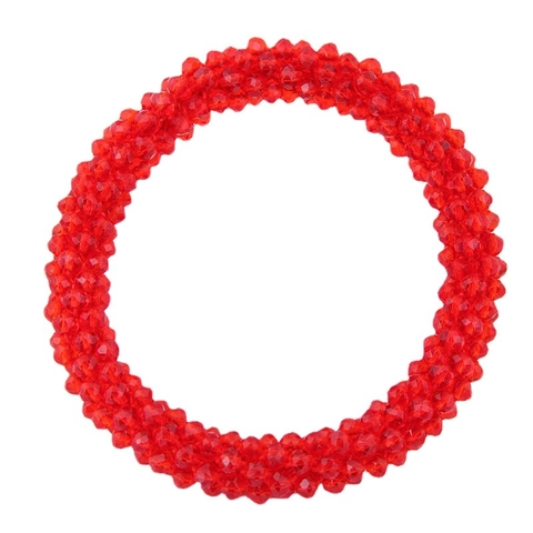 Women Korean Style Multi Layer Sparkling Faceted Crystal Glass Beaded Bracelet With Alloy Elegant Jewelry Accessory