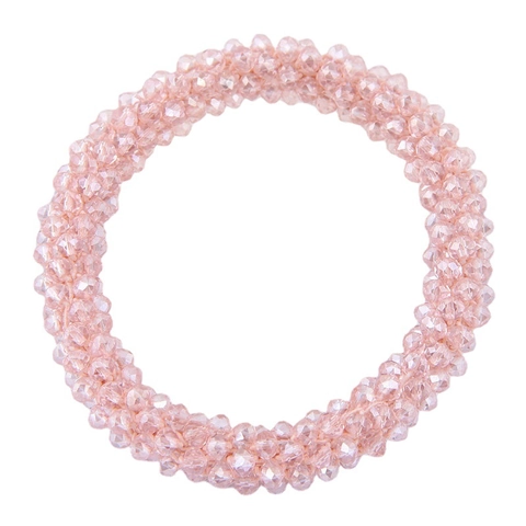 Women Korean Style Multi Layer Sparkling Faceted Crystal Glass Beaded Bracelet With Alloy Elegant Jewelry Accessory
